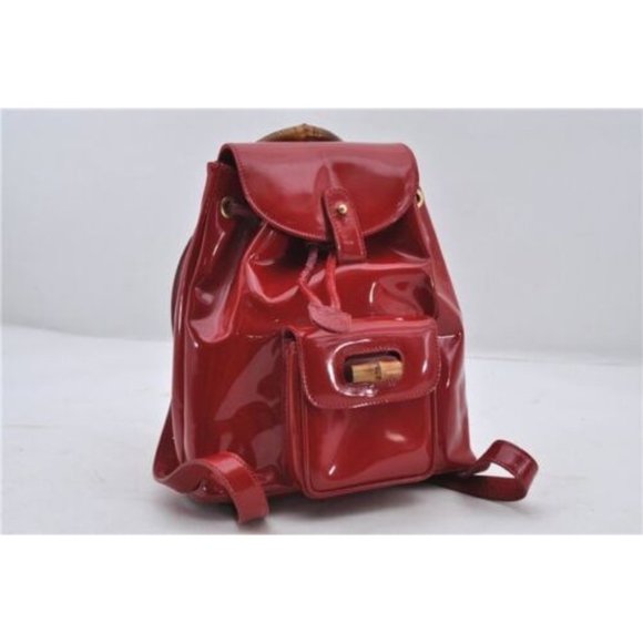Tom Ford, Gucci, red enamel leather, messenger bag/backpack main image 4
